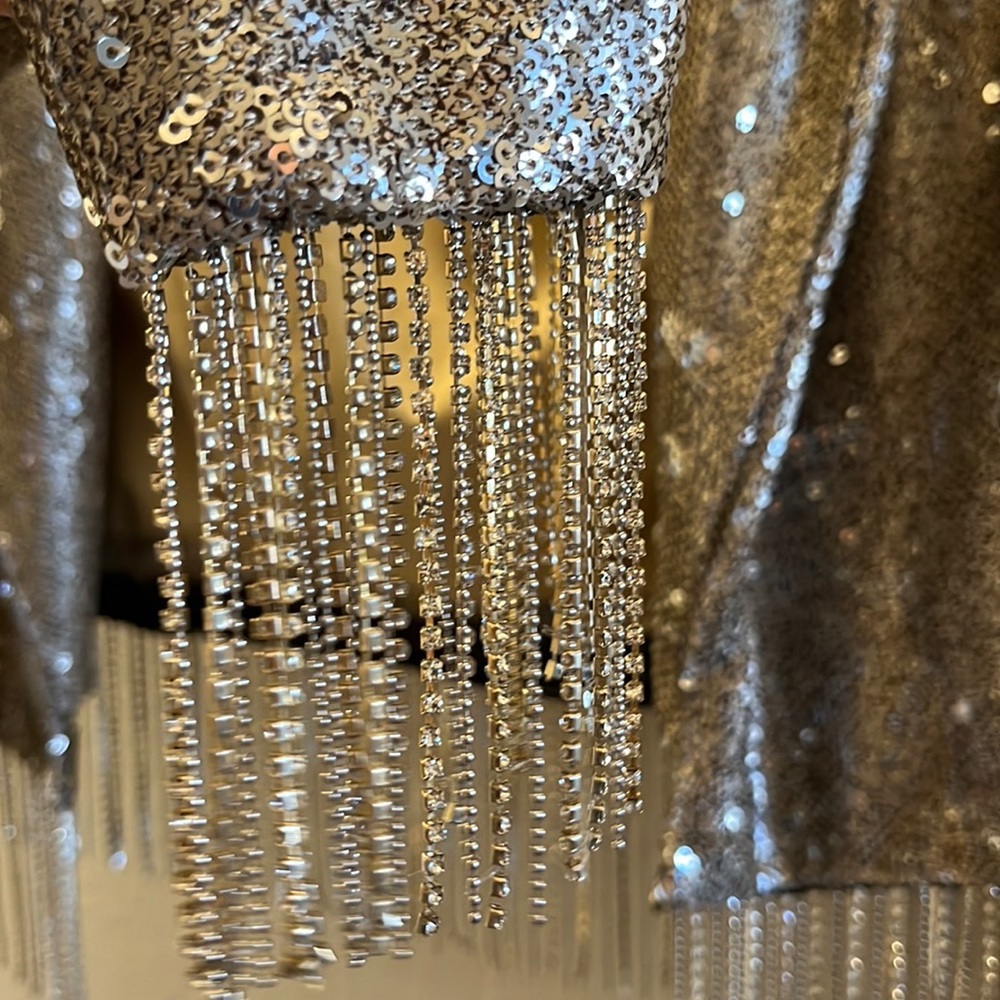 Nicholas Silver Sequin Jacket - image 7